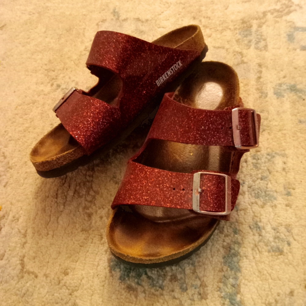 BIRKENSTOCK ARIZONA SANDALS IN COSMIC SPARKLE SZ 37 US 6.5